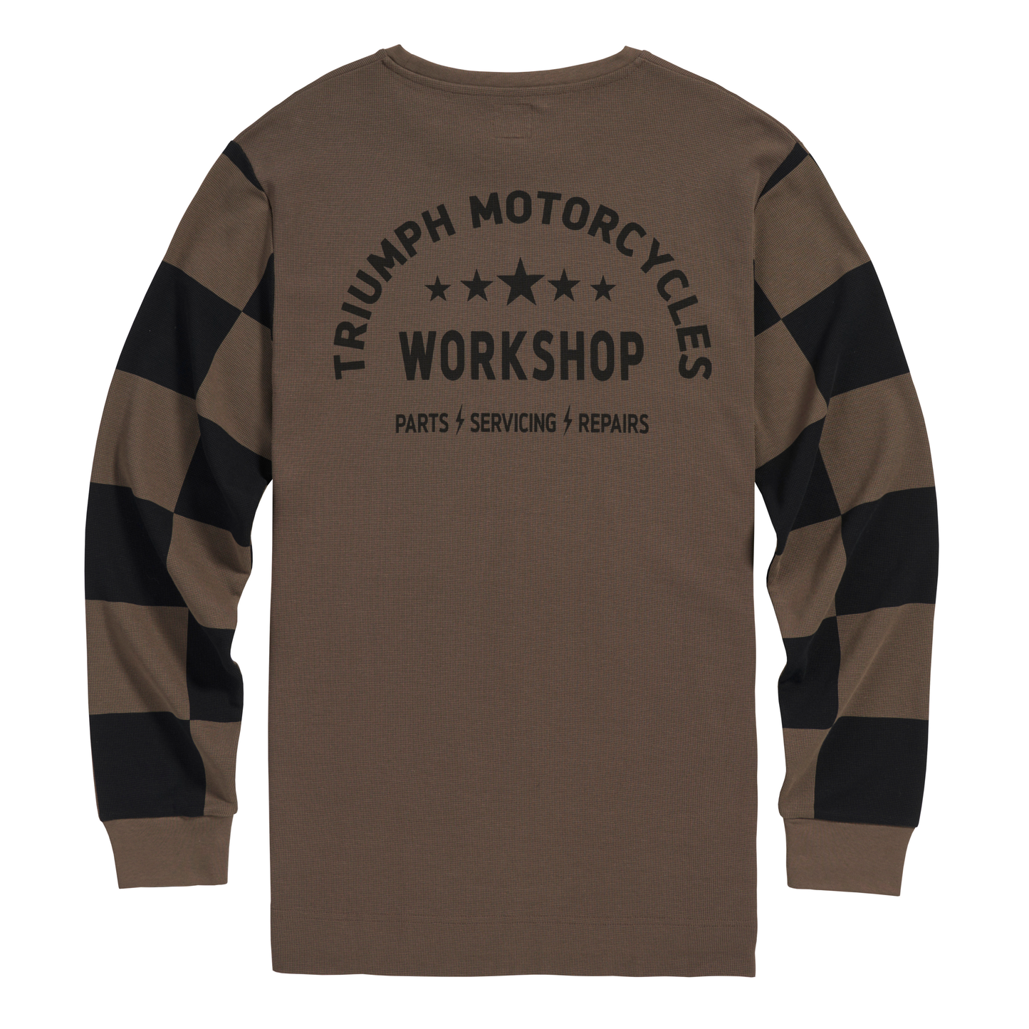 Harker Checkerboard Long Sleeve Brown T-Shirt