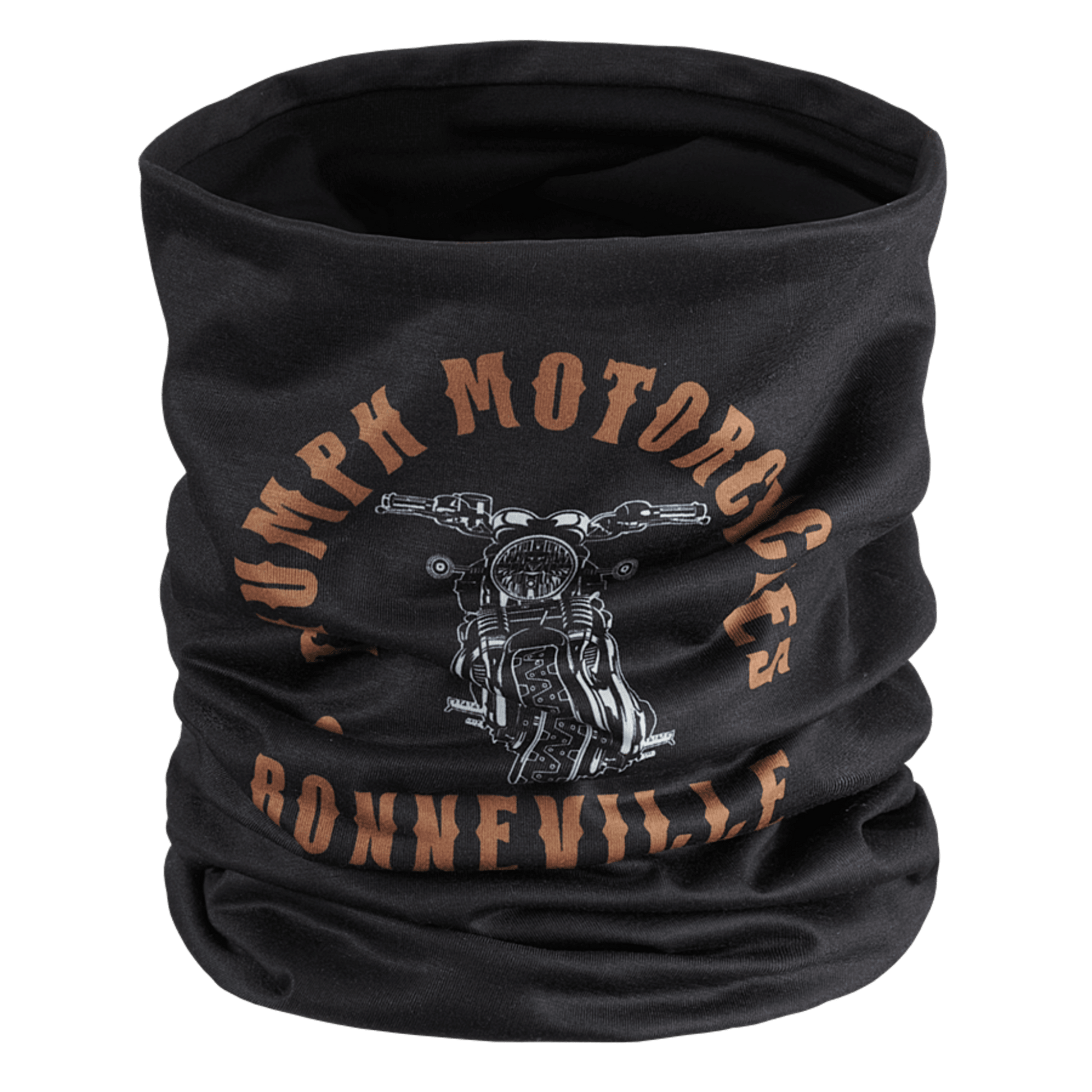 Black neck tube with 'Triumph Motorcycles Bonneville' design
