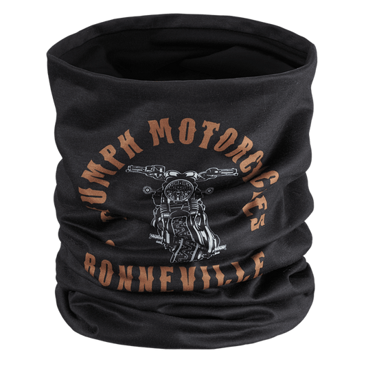 Black neck tube with 'Triumph Motorcycles Bonneville' design