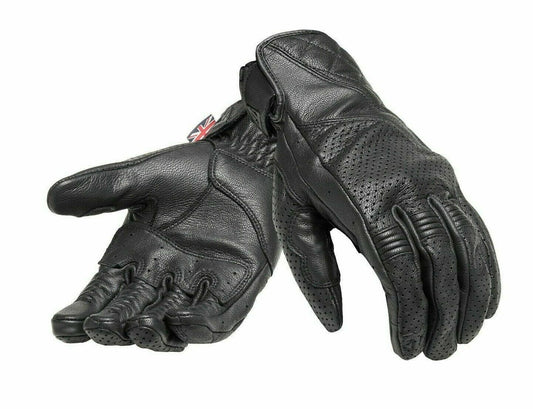 Banner Black Leather Gloves