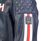 Braddan Blue Retro Air Race Leather Jacket