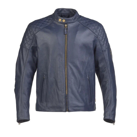 Braddan Blue Leather Jacket