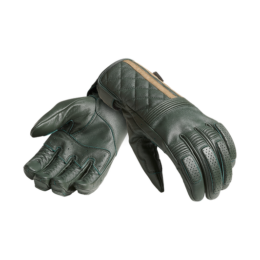 Sulby Green & Gold Leather Gloves