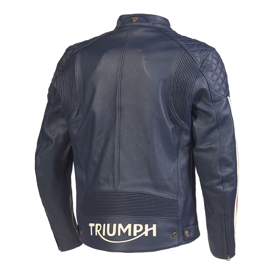 Braddan Blue Retro Air Race Leather Jacket